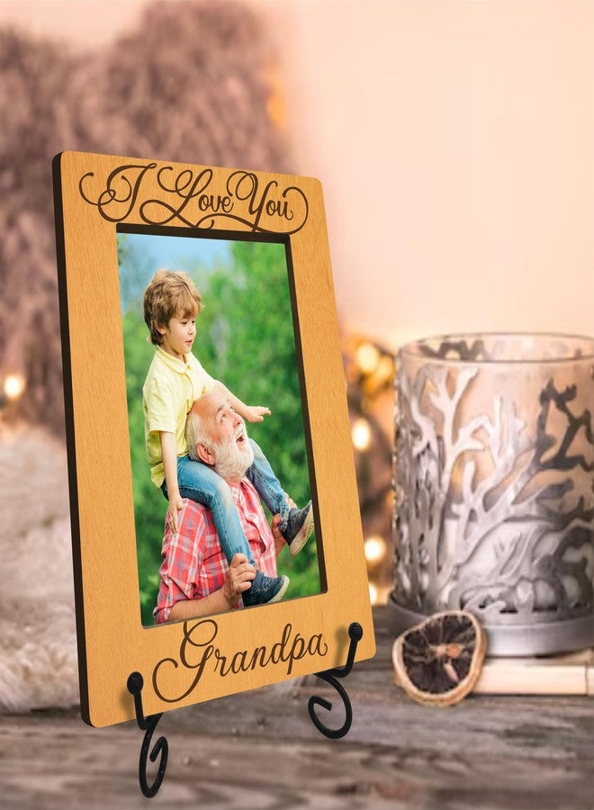 JCVUK Grandpa Picture Frame, I Love you Grandpa, Best Grandpa Ever, Grandfather Gifts, Gifts from Grandchildren, Wood Frame Tabletop Display,4x6 Photo Insert (horizontal) -B14 - Image 5